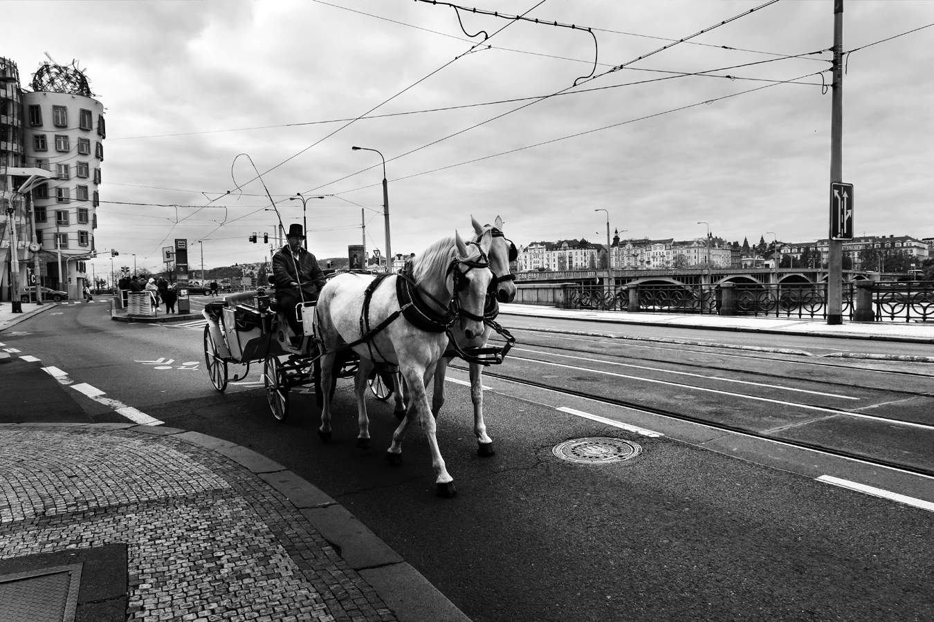 Prague horse carriage: Old Town atmosphere photography | Setkání času: Koňské spřežení v Praze – Vojmír Blažek